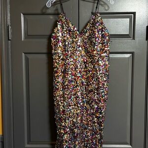 Lulu's Elegant Sequins Dress